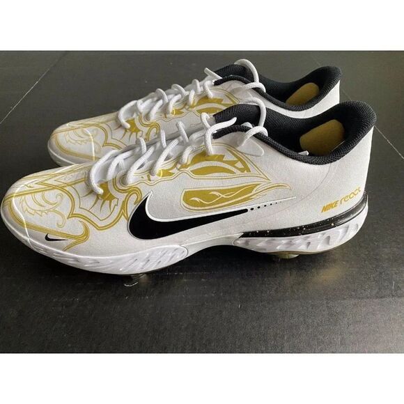 Nike Alpha Huarache Elite 3 Low PRM Gold Baseball Cleat CV3553-101 Men's Size 15 - Picture 7 of 13
